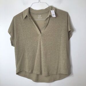 NWT GAP Women's Short Sleeve Tan Tee linen